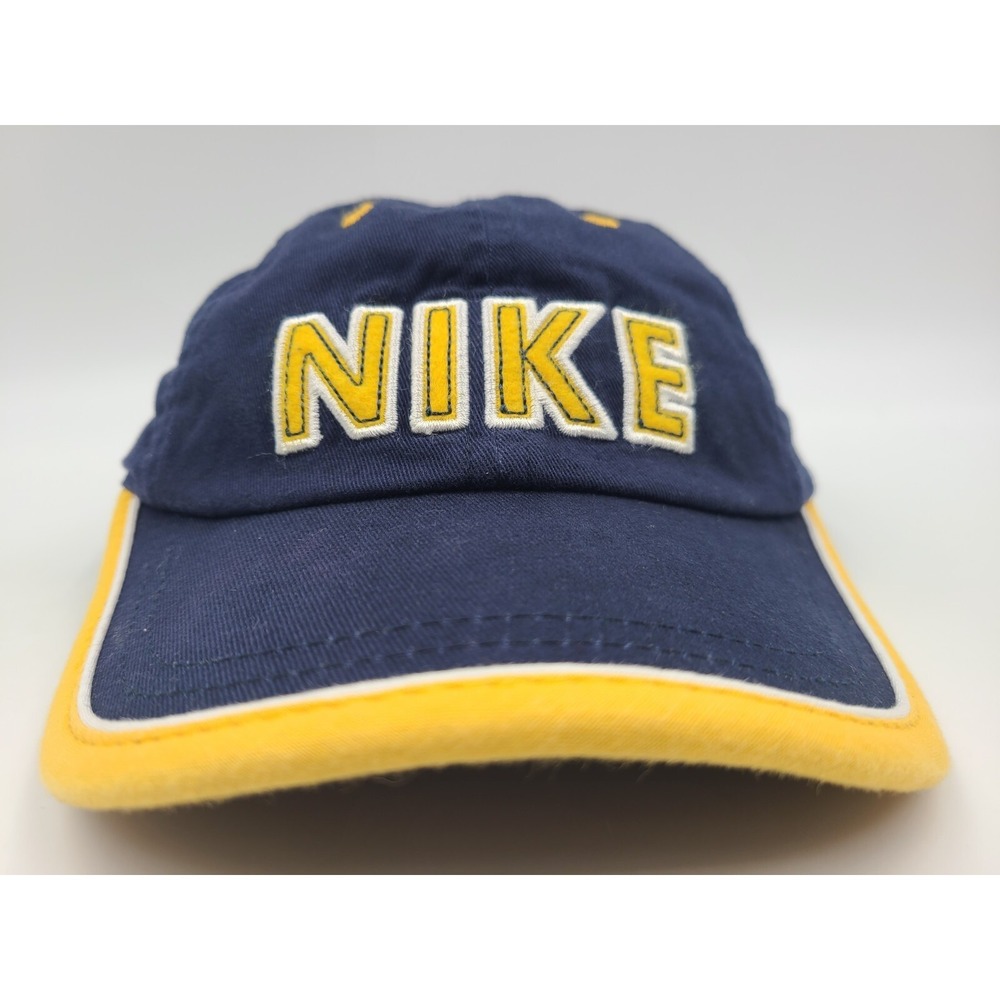 Child Nike Spellout Adjustable Hat Cap Baseball Golf Kid Boy Girl Blue Yellow - Picture 2 of 12